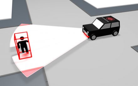 Autonomes Fahren und Ausweichen mit Toposens (© Toposens GbR)