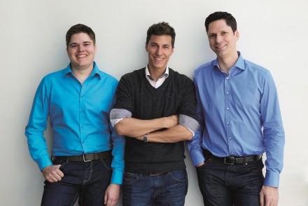 Florian Kaufmann, CTO, unser Interviewpartner Dominik Romer, CEO, und Dr. Markus Grimm, VP Development von adnymics