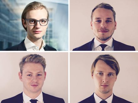 Sie gehören zu den Top "30 Under 30": Alexander Rinke (Celonis), Sinan Denemec, Moritz Knoblauch und David Fehrenbach (iuvas) (v.l. oben im Uhrzeigersinn). (Bilder: Celonis, iuvas)