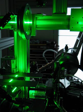 Laser-optical measurement of the charge exchange and combustion process in the FKLG