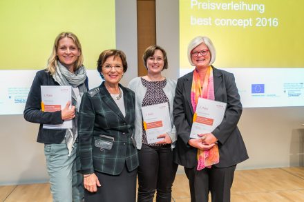 Emilia Müller with the three best concept award winners. © guide