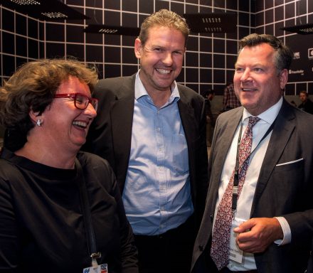 Claudia Boymanns, Wolfgang Moderegger, and Munich's Economic Mayor Josef Schmid at Expo Real. (Photo: Andreas Heddergott - City of Munich)