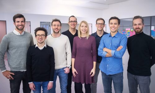 The Personio management team: Hanno Renner, Arseniy Vershinin, Roman Schumacher, Christian Weisbrodt, Martina Ruiß, Michael Kuntz, Jonas Rieke and Oliver Manojlovic (from left, photo: Daniel Neumann - Personio)