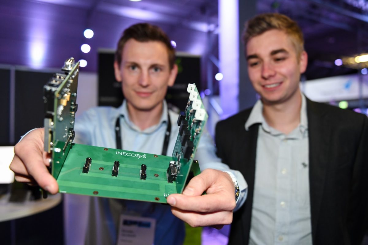 Startups present their ideas at the Startup Demo Night.