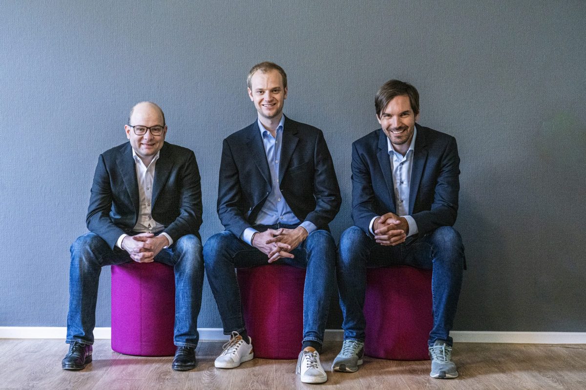 The Celonis founders Bastian Nominacher, Alexander Rinke and Martin Klenk (from left) Corporate Finance Award