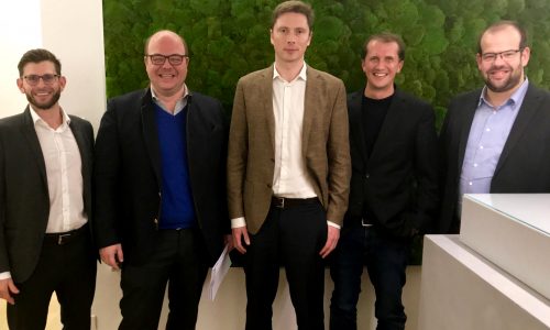 Florian Übelacker, CCO of Primecrowd, Bobbie Managing Director Tim Kuhlmann, Stephan Langkau, Director of Operations at Bobbie, Martin Bechter, COO of Primecrowd and Alexander Gran, Managing Director of Bobbi (from left)