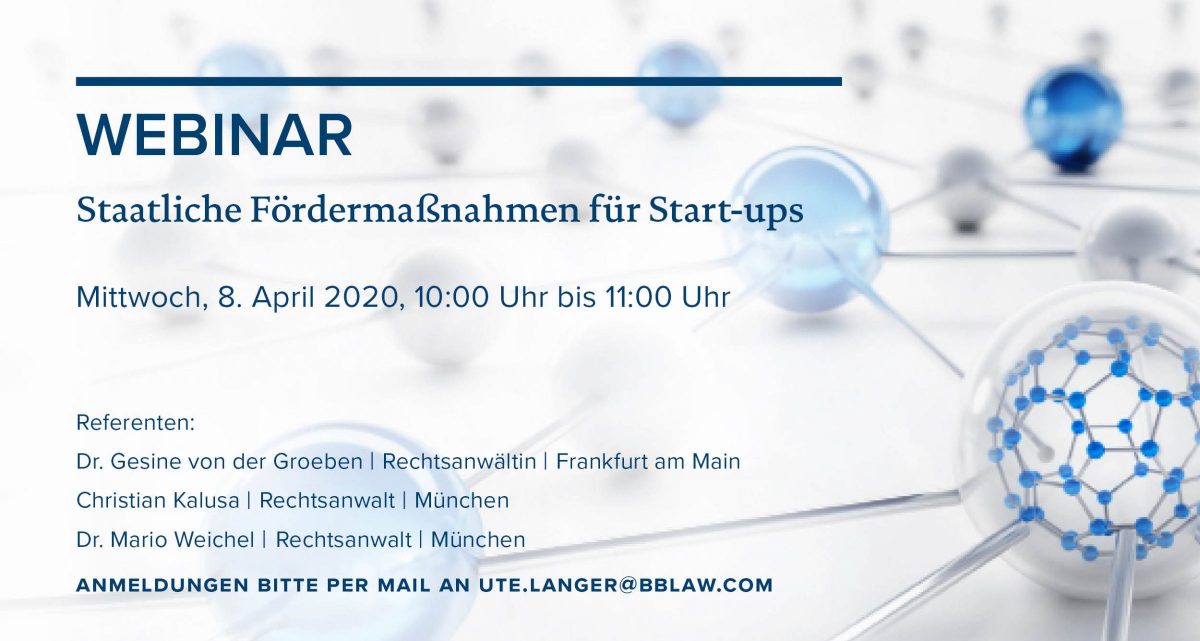WERK1 Webinar - Staatliche Fördermaßnahmen für Startups