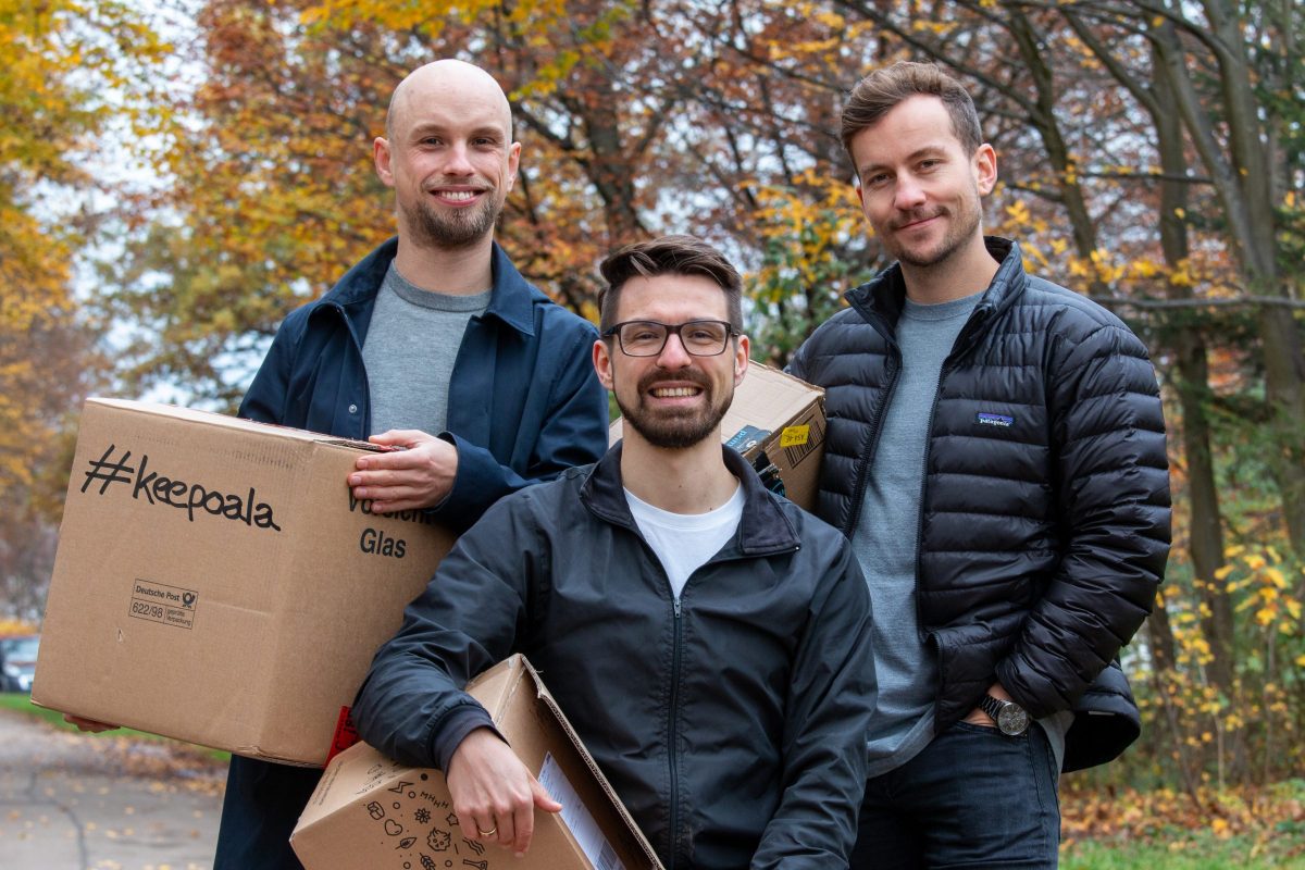 Das Keepoala-Gründerteam Tjark Metzner, Sebastian Engel-Wolf und Eik Lämmerhirt (v.l.)