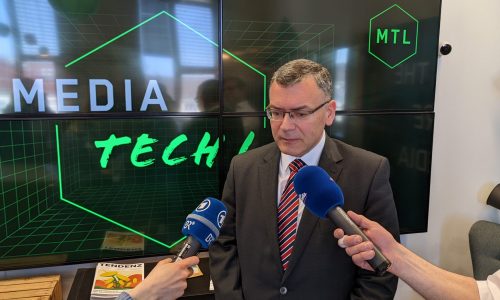 Bavarian Media Minister Florian Herrmann at the opening of the Media Tech Lab.