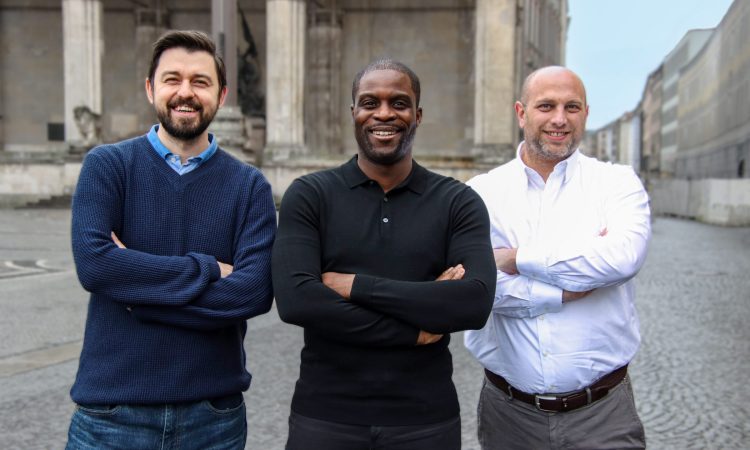 The Garentii founding team: Vitaliy Zhovtyuk (CTO), Michael Hazoume (CEO) and Dennis Stern (CBDO) (from left)